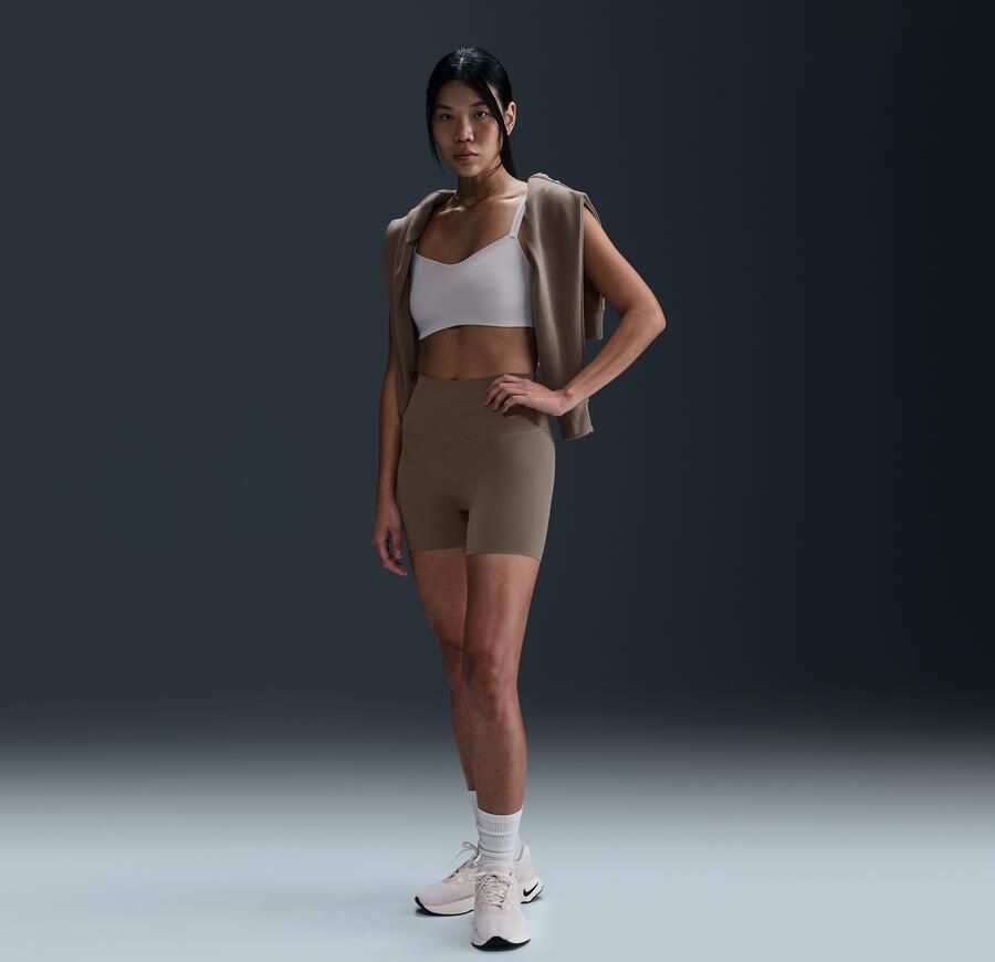 Nike Zenvy bikershorts met hoge taille voor dames (13 cm) Bruin - Foto 4