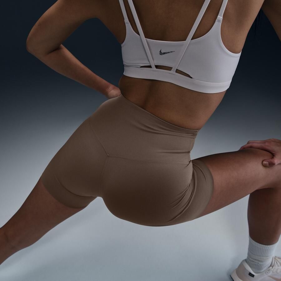 Nike Zenvy bikershorts met hoge taille voor dames (13 cm) Bruin - Foto 2