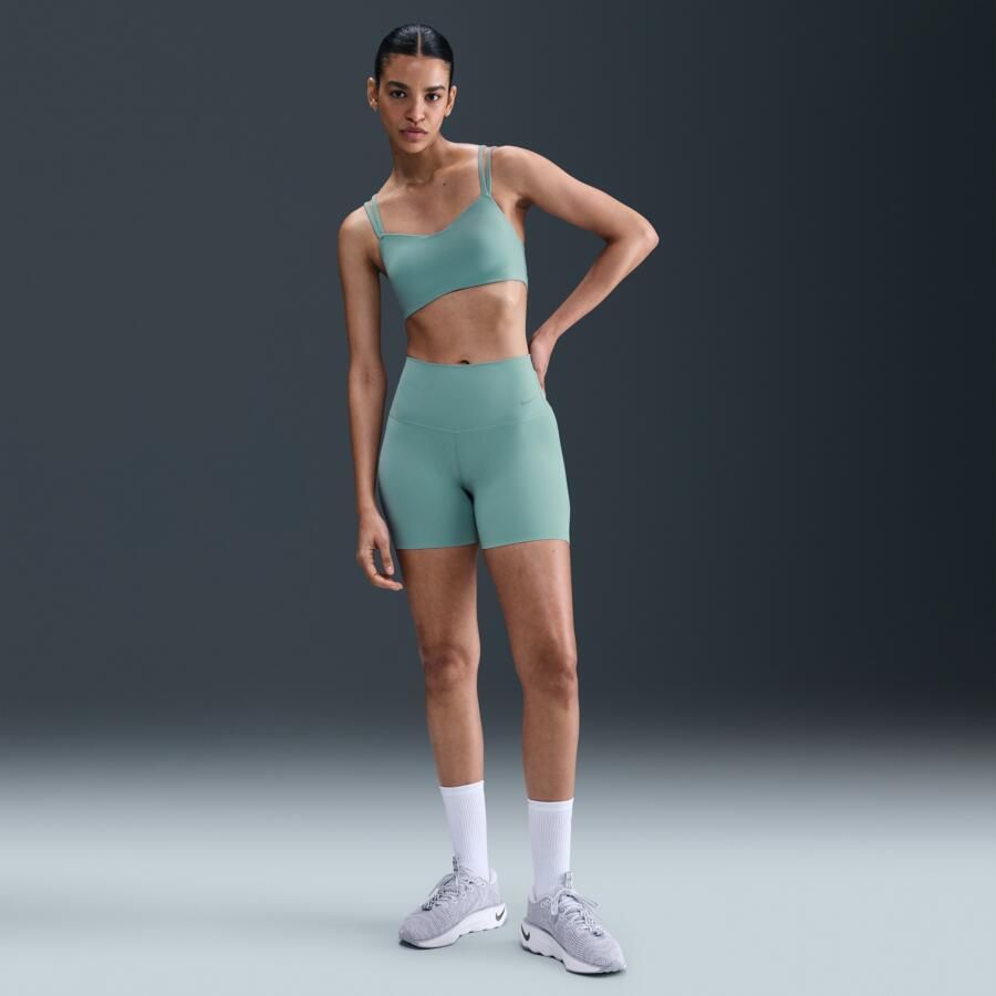 Nike Zenvy bikershorts met hoge taille voor dames (13 cm) Groen - Foto 4