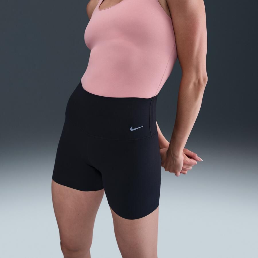 Nike Zenvy bikershorts met hoge taille voor dames (13 cm) Zwart