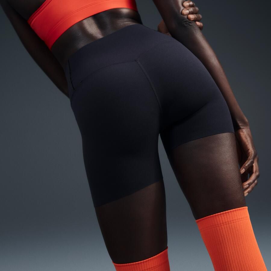 Nike Zenvy bikershorts met hoge taille voor dames (13 cm) Zwart - Foto 5