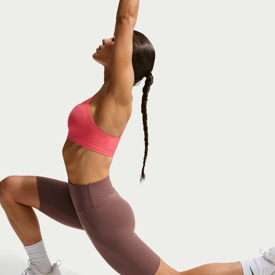 Nike Zenvy bikershorts met hoge taille voor dames (20 cm) Paars