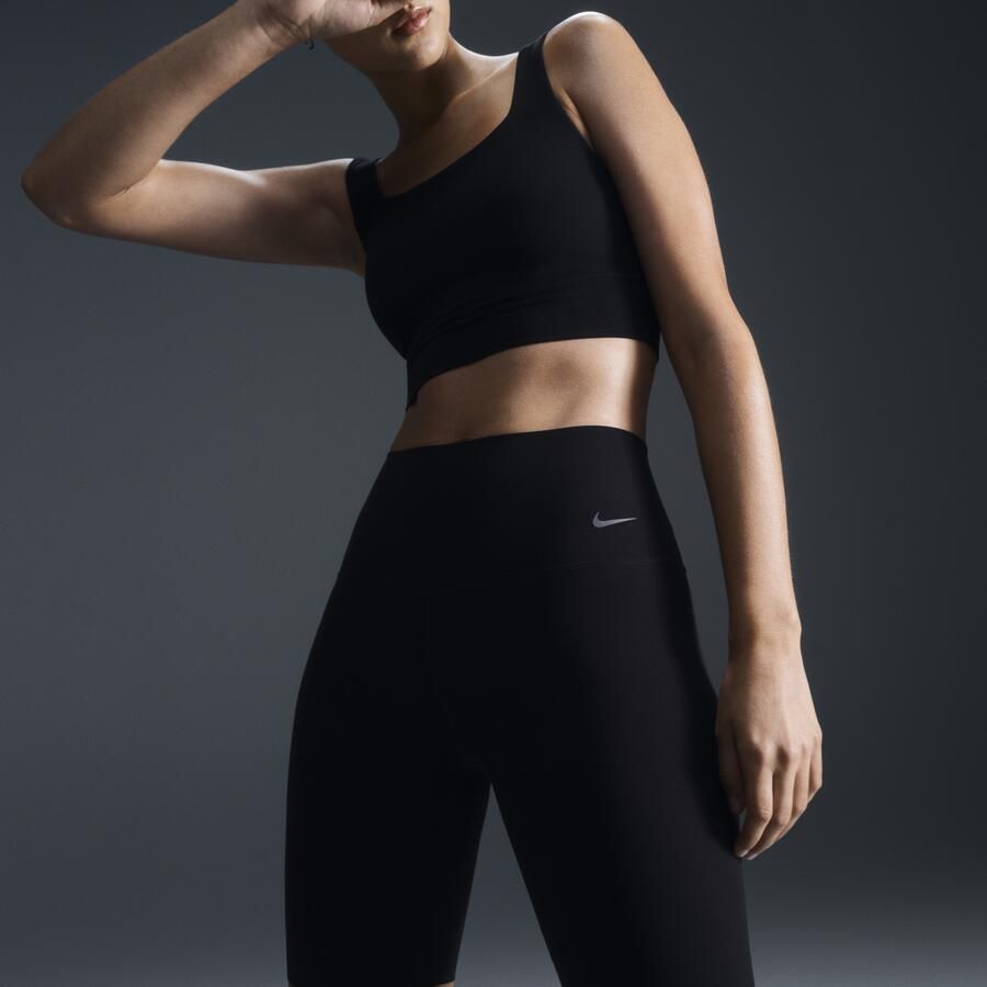 Nike Zenvy Bikeshorts met iets ondersteunende hoge taille voor dames (21 cm) Zwart - Foto 4