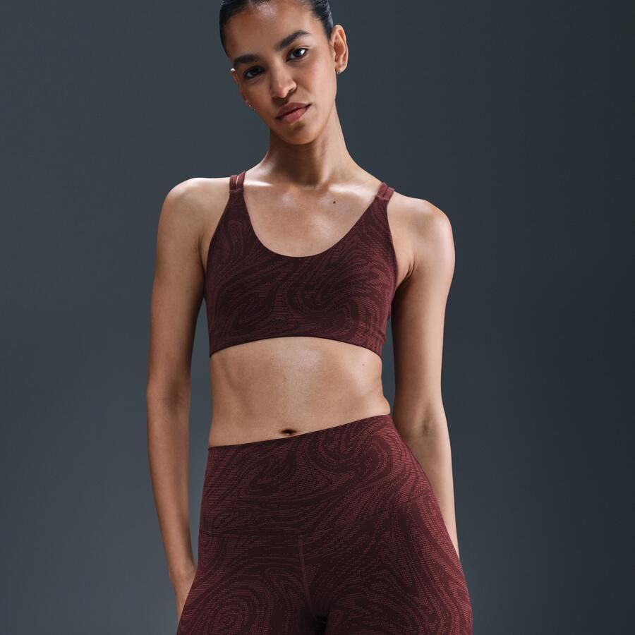 Nike Zenvy bikershorts met print en hoge taille voor dames (13 cm) Rood