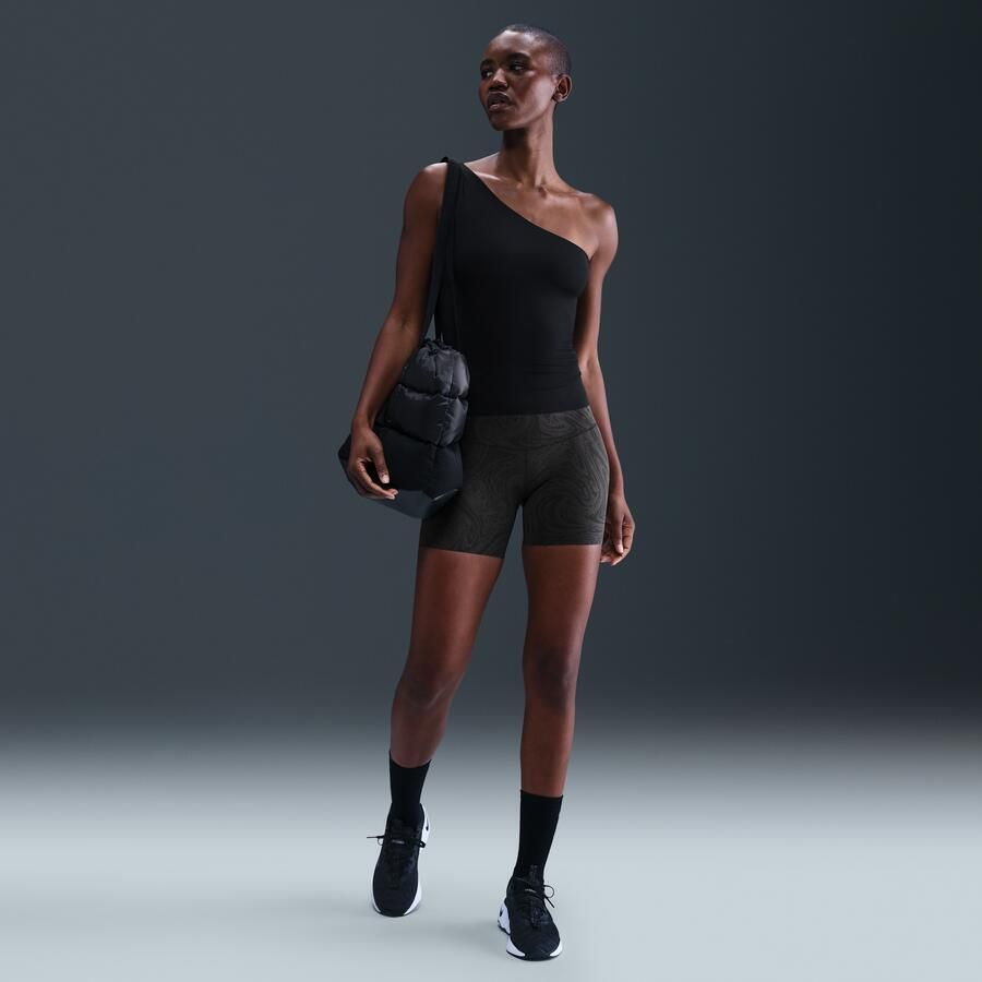 Nike Zenvy bikershorts met print en hoge taille voor dames (13 cm) Zwart - Foto 4