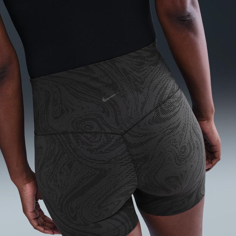 Nike Zenvy bikershorts met print en hoge taille voor dames (13 cm) Zwart - Foto 2