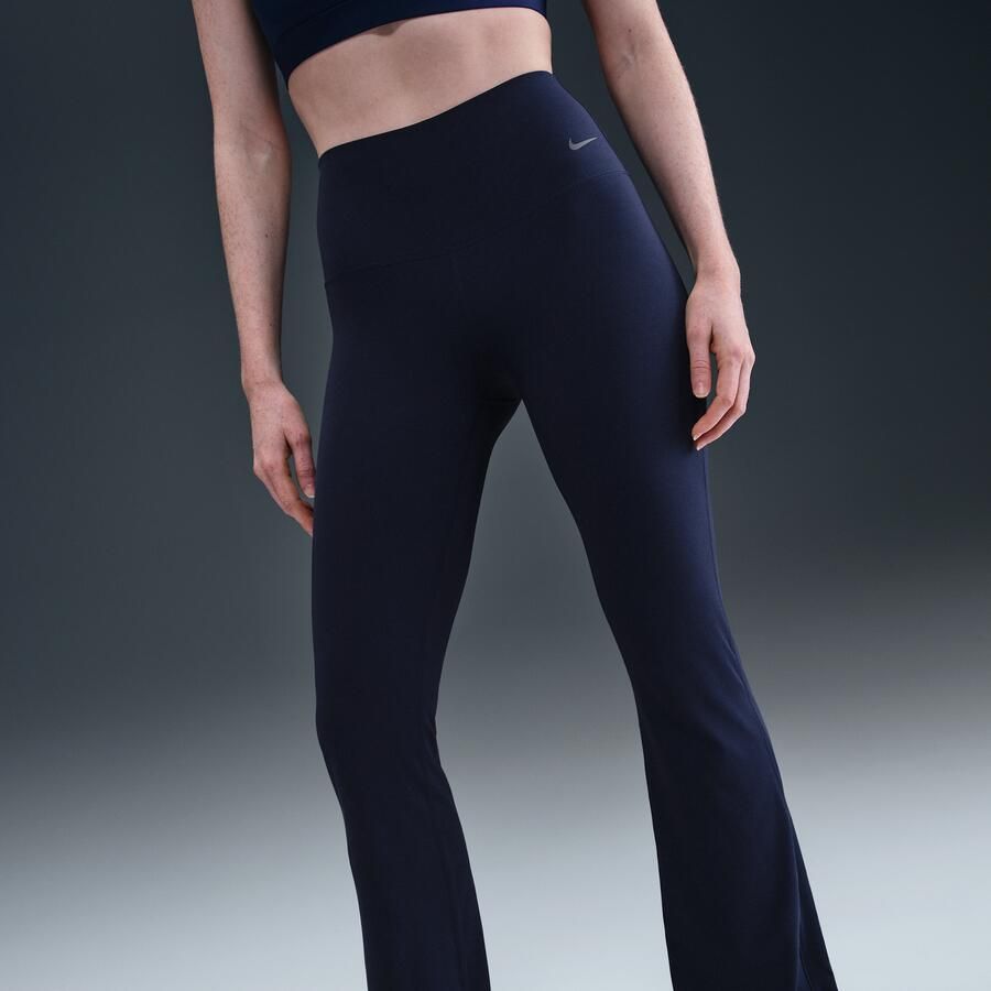 Nike Zenvy dameslegging met hoge taille en wijde pijpen Blauw