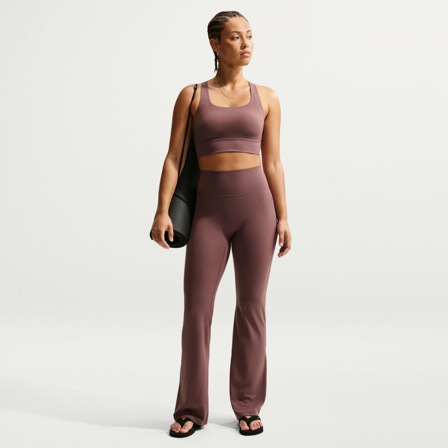Nike Zenvy dameslegging met hoge taille en wijde pijpen zonder naad aan de voorkant Paars - Foto 4