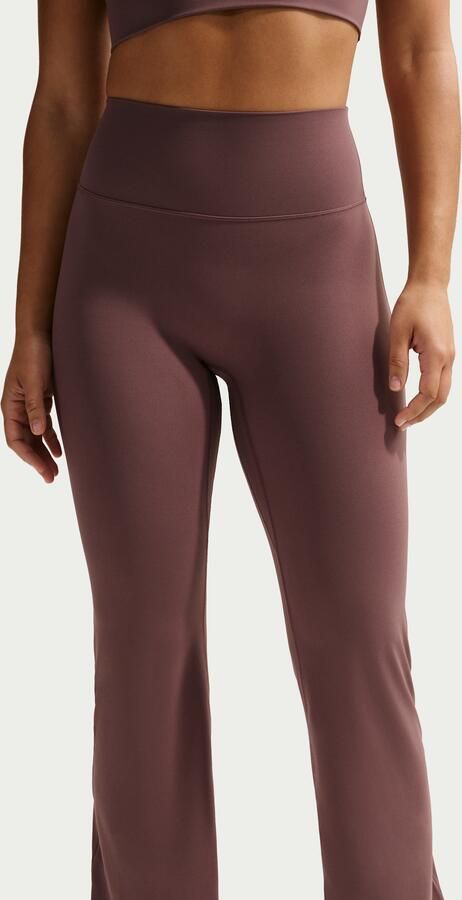 Nike Zenvy dameslegging met hoge taille en wijde pijpen zonder naad aan de voorkant Paars - Foto 3
