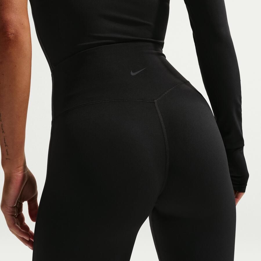 Nike Zenvy dameslegging met hoge taille en wijde pijpen zonder naad aan de voorkant Zwart - Foto 2