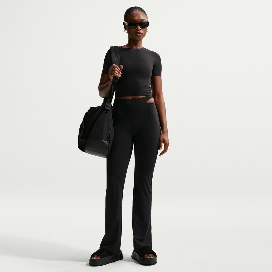 Nike Zenvy dameslegging met hoge taille en wijde pijpen Zwart - Foto 4