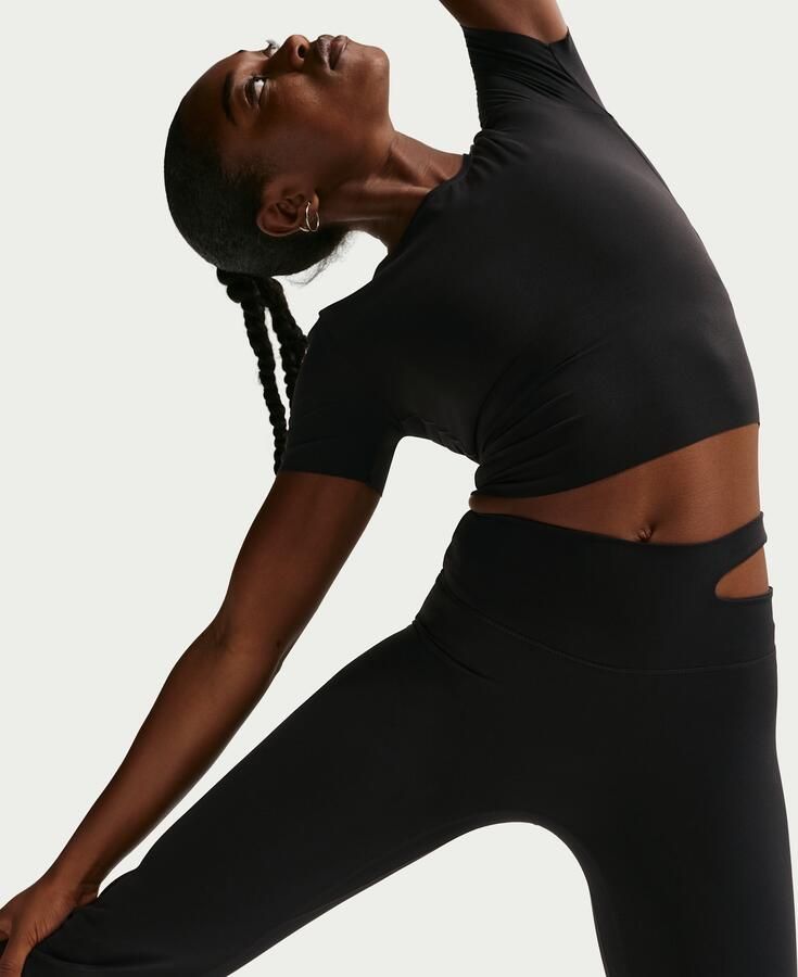 Nike Zenvy dameslegging met hoge taille en wijde pijpen Zwart