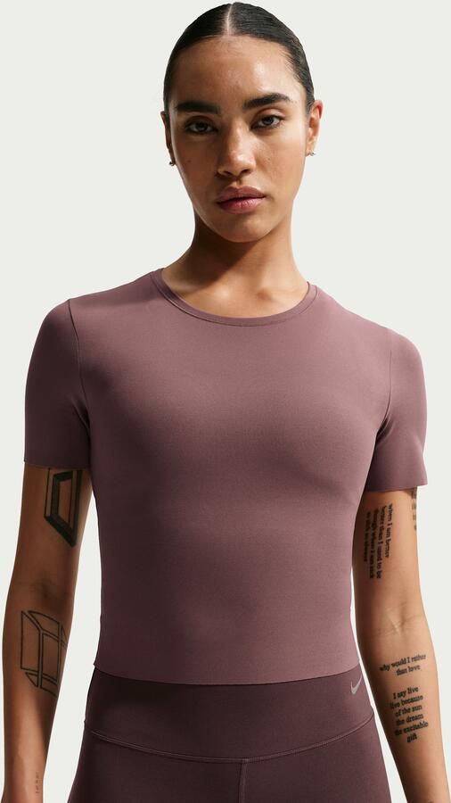 Nike Zenvy Dri-FIT damestop met korte mouwen Paars - Foto 4