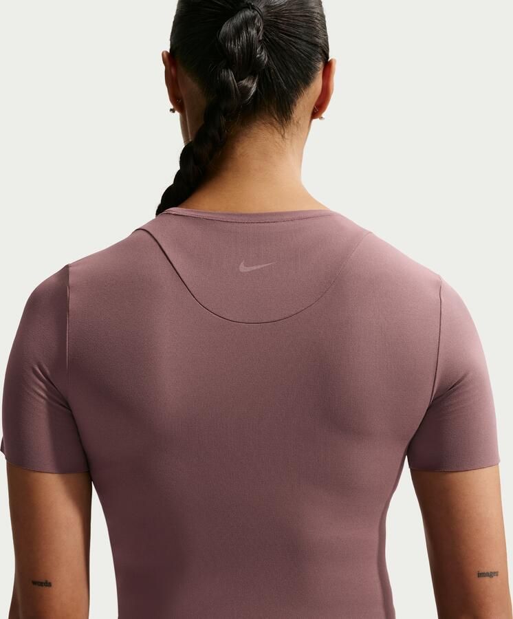 Nike Zenvy Dri-FIT damestop met korte mouwen Paars - Foto 3