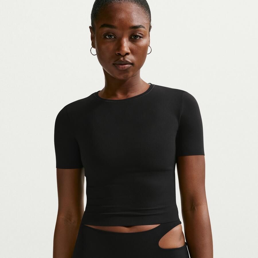 Nike Zenvy Dri-FIT damestop met korte mouwen Zwart - Foto 4