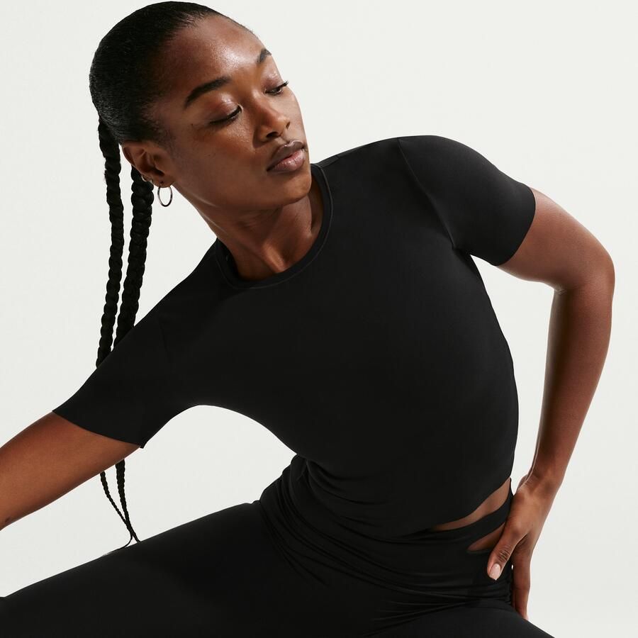 Nike Zenvy Dri-FIT damestop met korte mouwen Zwart - Foto 2