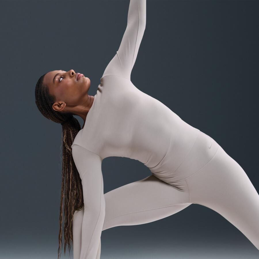 Nike Zenvy Dri-FIT damestop met lange mouwen Grijs - Foto 2