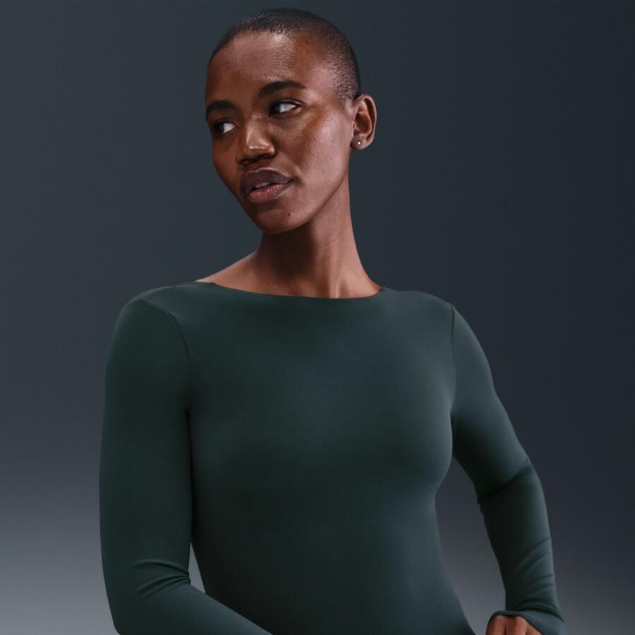 Nike Zenvy Dri-FIT damestop met lange mouwen Groen - Foto 4