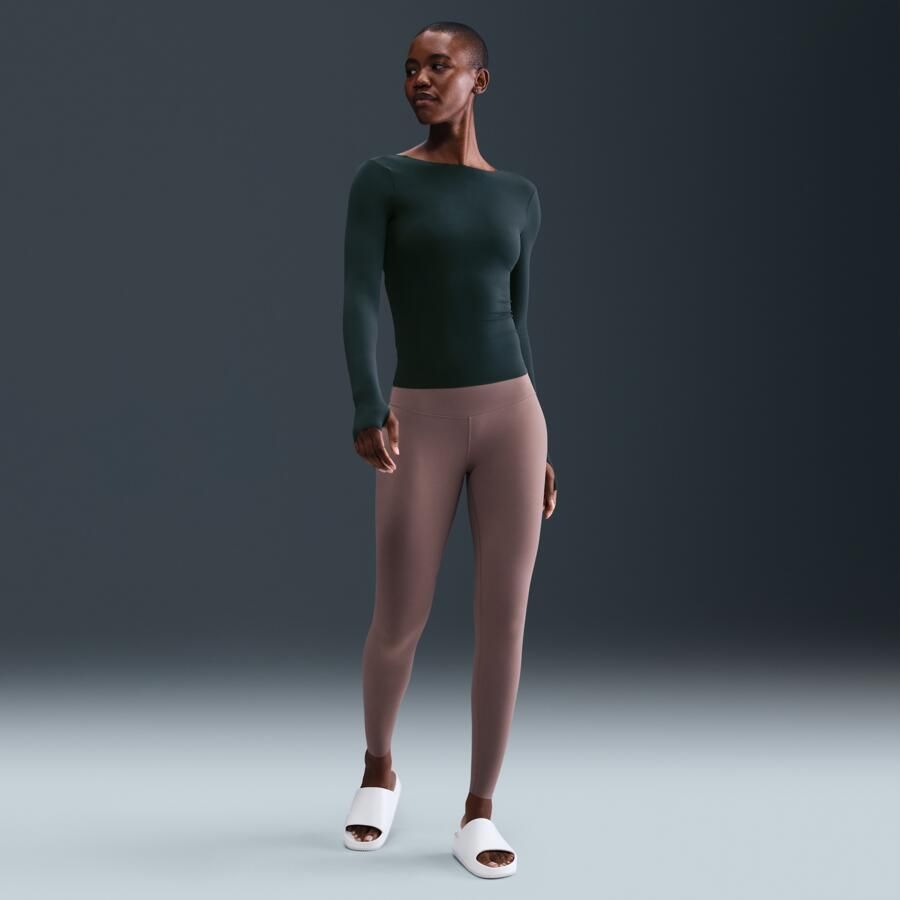 Nike Zenvy Dri-FIT damestop met lange mouwen Groen - Foto 3