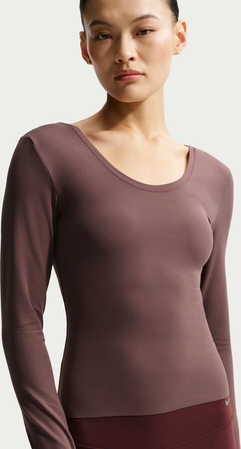 Nike Zenvy Dri-FIT damestop met lange mouwen Paars - Foto 4
