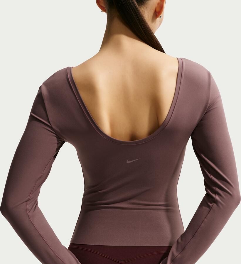 Nike Zenvy Dri-FIT damestop met lange mouwen Paars - Foto 3