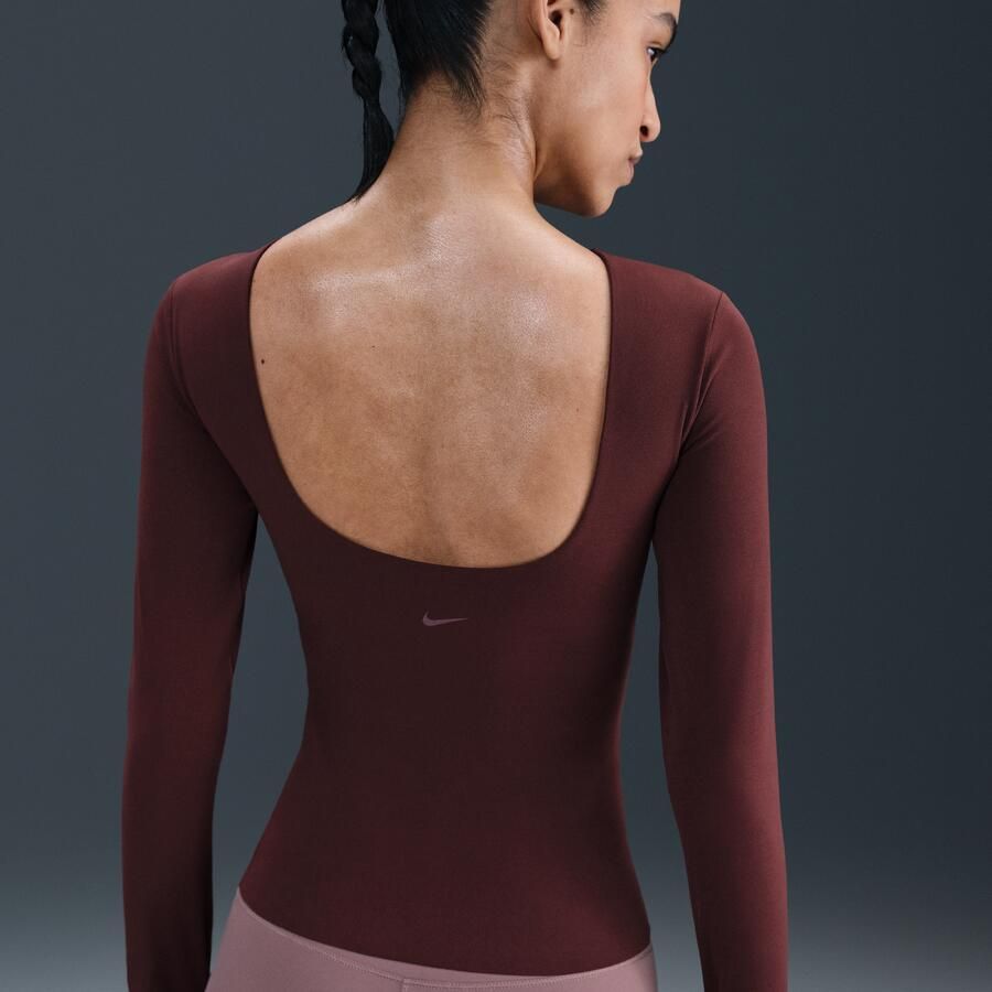 Nike Zenvy Dri-FIT damestop met lange mouwen Rood - Foto 1