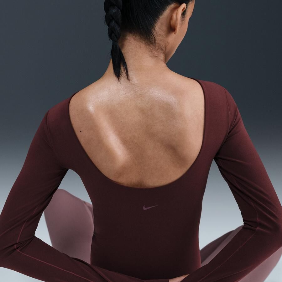 Nike Zenvy Dri-FIT damestop met lange mouwen Rood - Foto 2