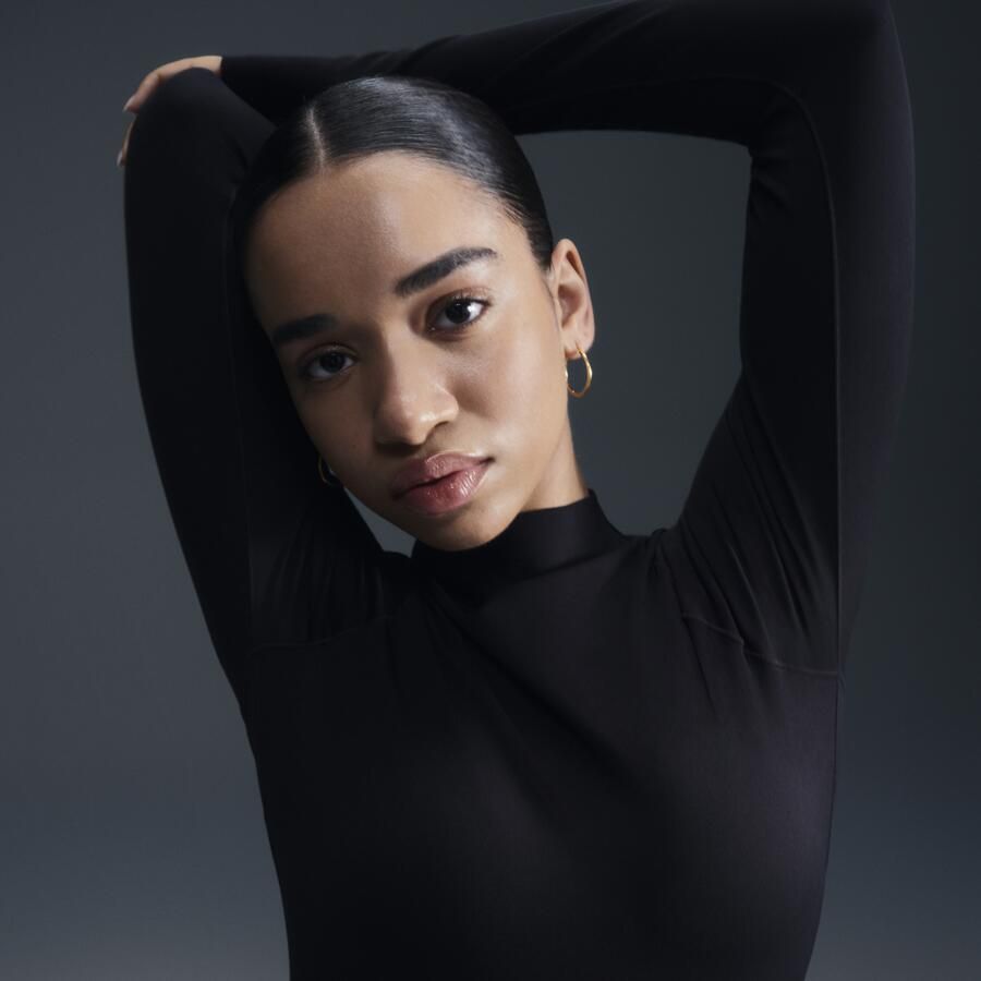 Nike Zenvy Dri-FIT damestop met lange mouwen Zwart - Foto 4