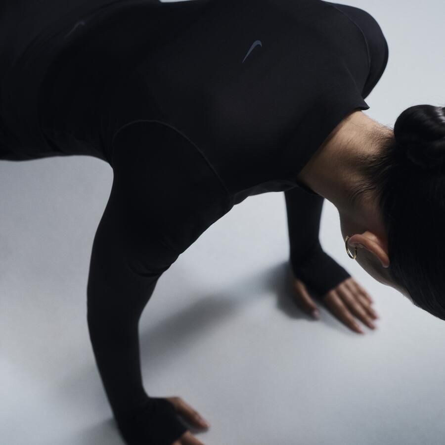 Nike Zenvy Dri-FIT damestop met lange mouwen Zwart