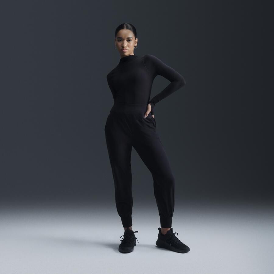 Nike Zenvy Dri-FIT damestop met lange mouwen Zwart - Foto 2