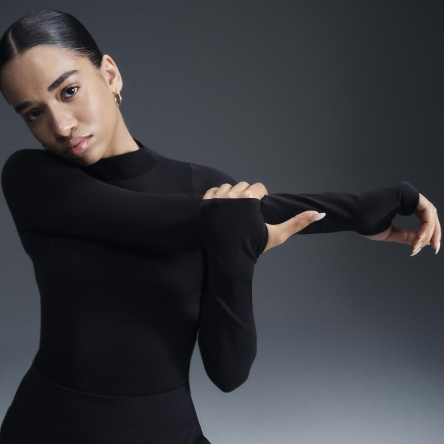 Nike Zenvy Dri-FIT damestop met lange mouwen Zwart - Foto 3