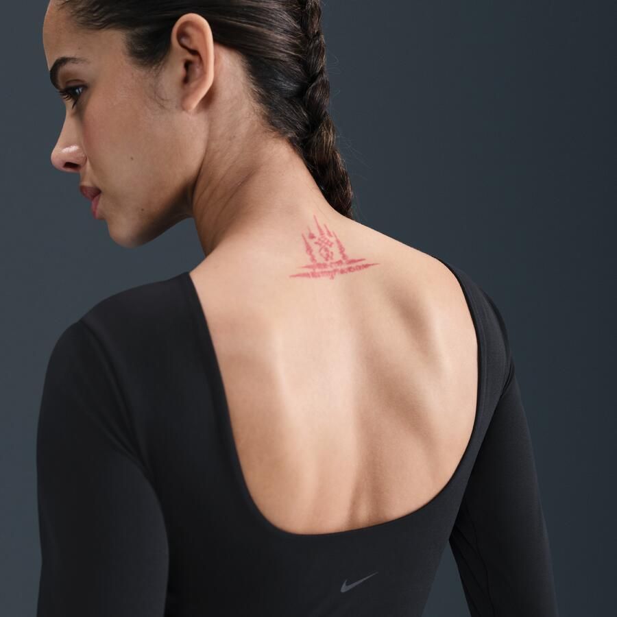 Nike Zenvy Dri-FIT damestop met lange mouwen Zwart