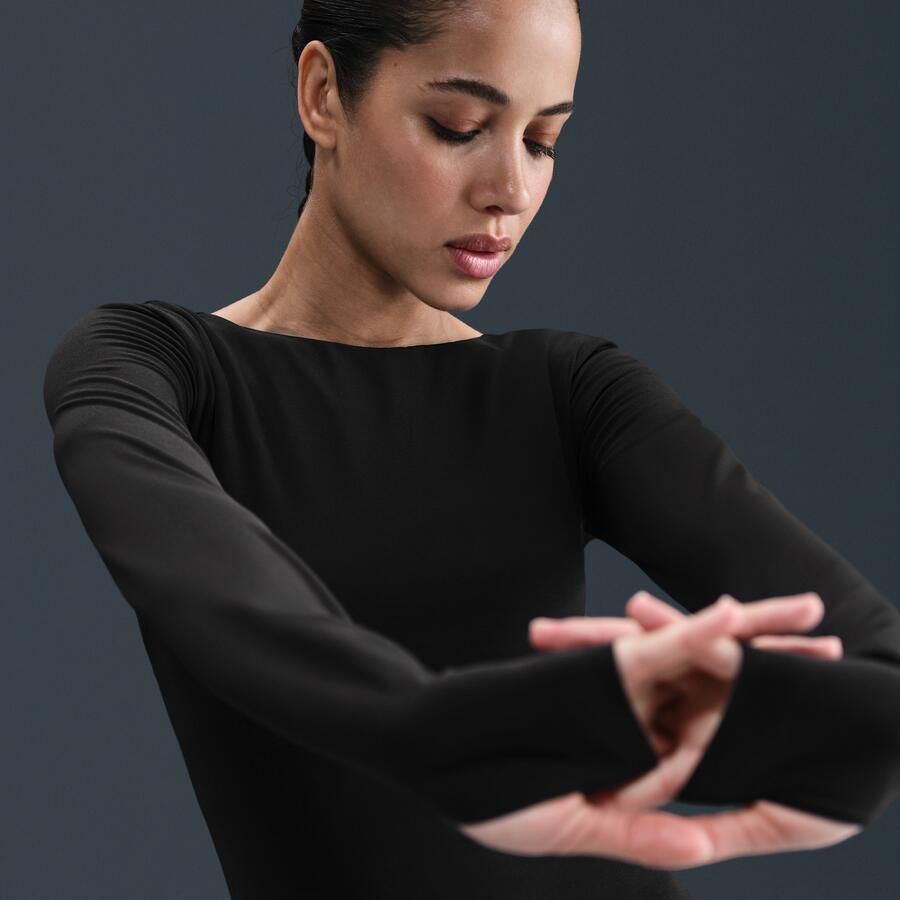 Nike Zenvy Dri-FIT damestop met lange mouwen Zwart - Foto 2