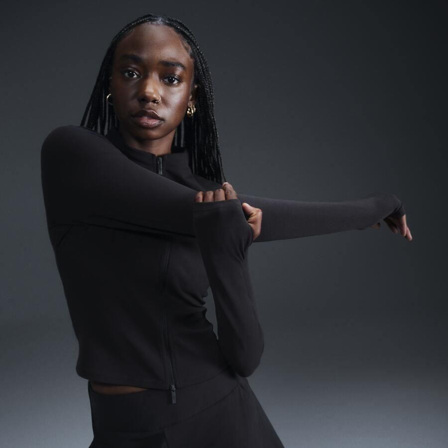 Nike Zenvy Dri-FIT damestop met ritssluiting en lange mouwen Zwart - Foto 3