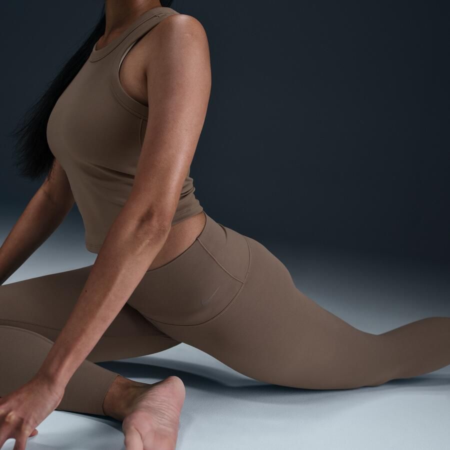 Nike Zenvy lange legging met hoge taille voor dames Bruin