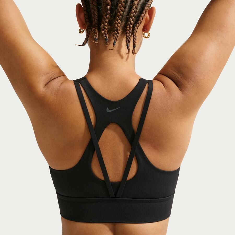 Nike Zenvy lange sport-bh met vulling en lichte ondersteuning Zwart - Foto 4