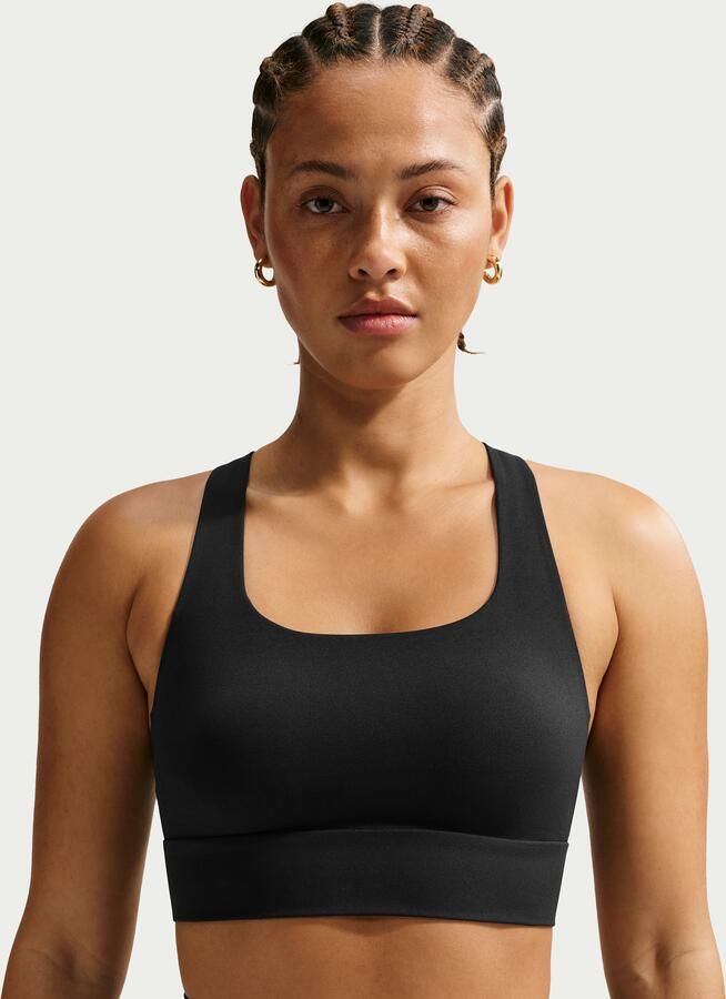 Nike Zenvy lange sport-bh met vulling en lichte ondersteuning Zwart - Foto 3