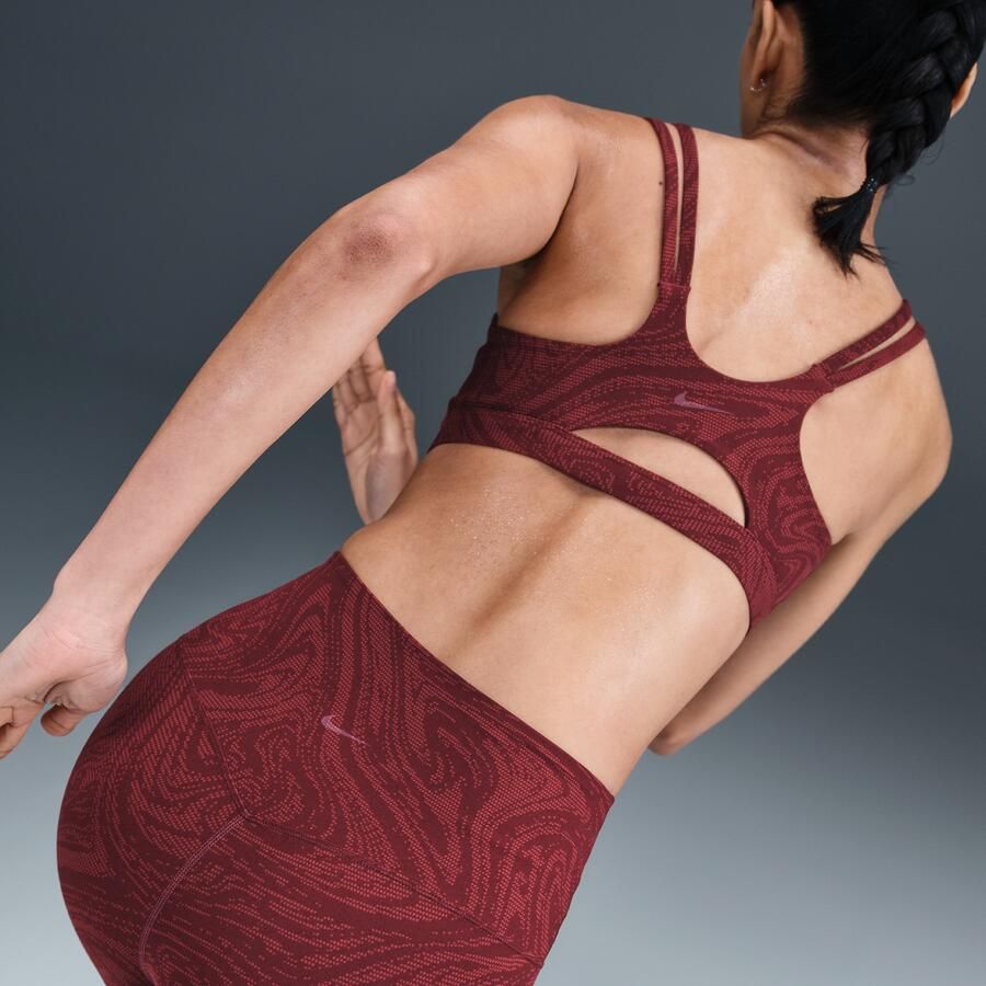 Nike Zenvy padded sport-bh met print en lichte ondersteuning Rood