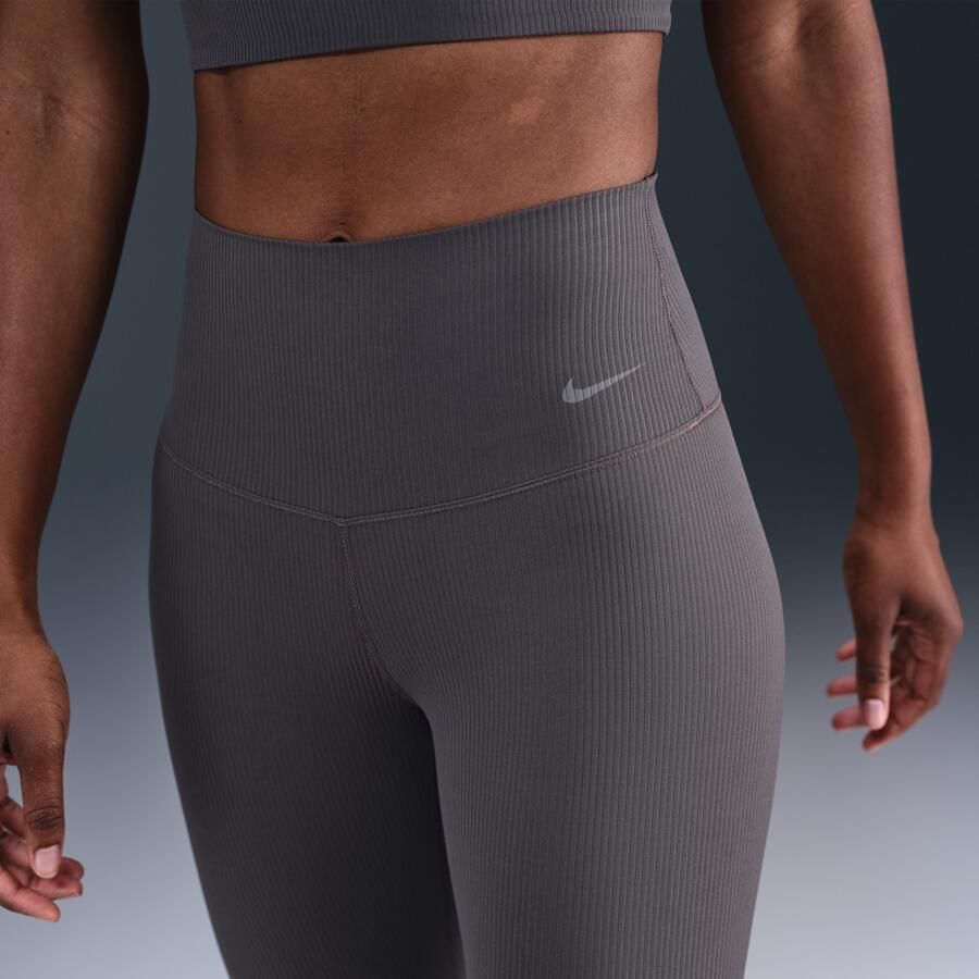 Nike Zenvy Rib 7 8-legging met hoge taille voor dames Grijs