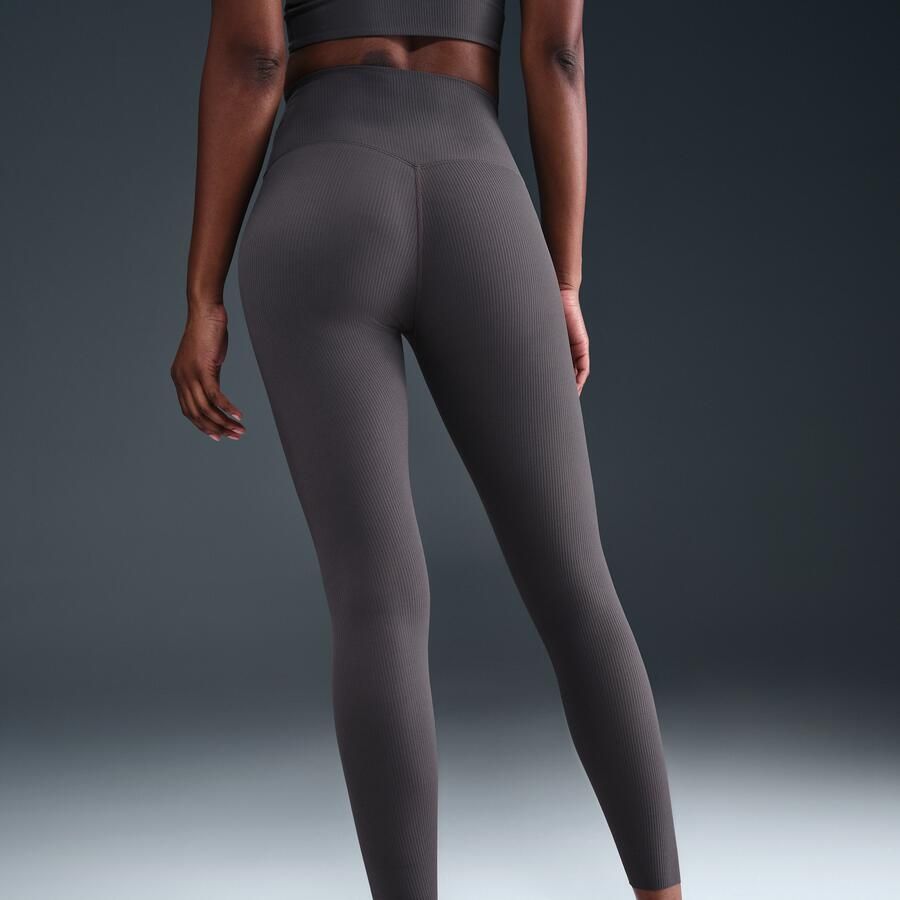 Nike Zenvy Rib 7 8-legging met hoge taille voor dames Grijs - Foto 2