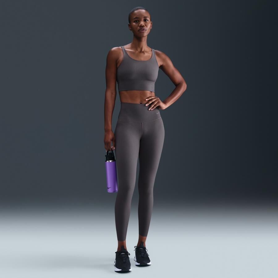 Nike Zenvy Rib lange sport-bh met vulling en lichte ondersteuning Grijs - Foto 3