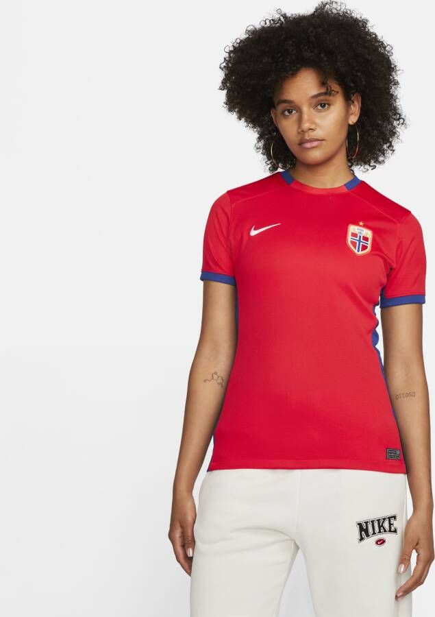Nike Noorwegen 2023 Stadium Thuis Dri-FIT voetbalshirt voor dames Rood