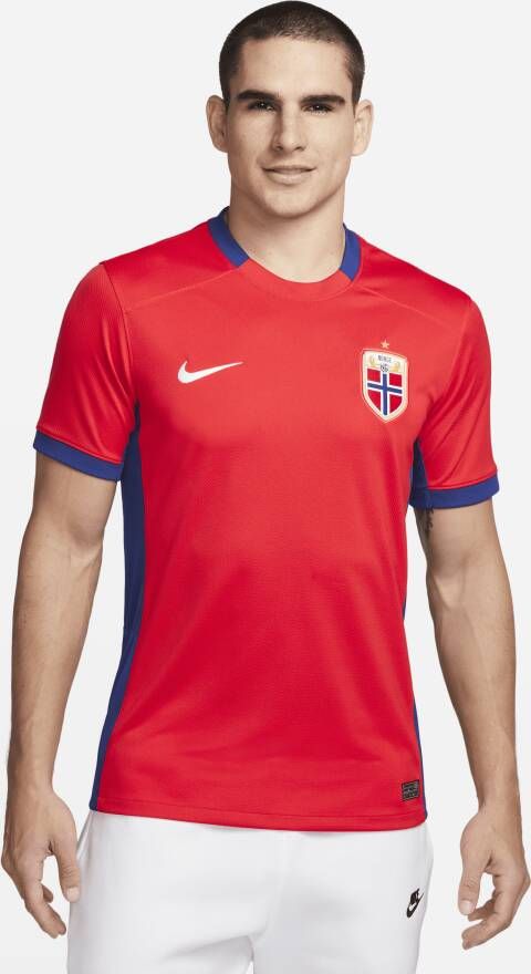 Nike Noorwegen 2023 Stadium Thuis Dri-FIT voetbalshirt voor heren Rood
