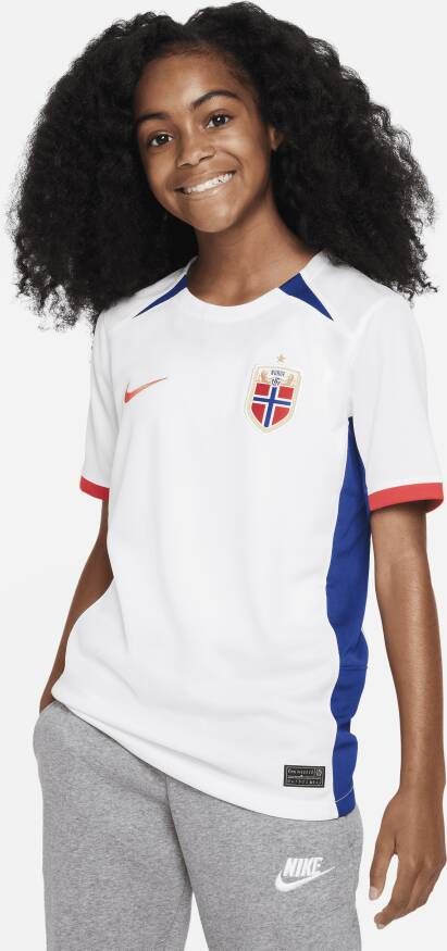 Nike Noorwegen 2023 Stadium Uit Dri-FIT voetbalshirt voor kids Wit