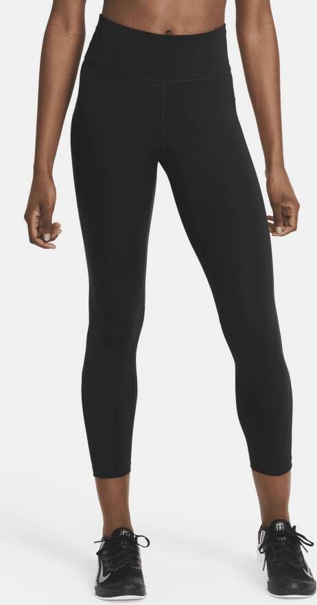 Nike One 7 8-legging met halfhoge taille en mesh vlakken voor dames Zwart
