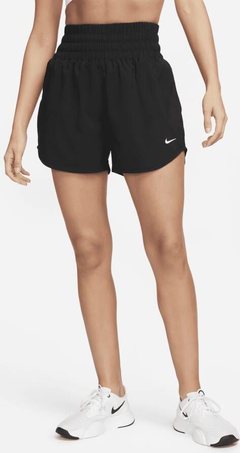 Nike One Dri-FIT damesshorts met ultrahoge taille en binnenbroekje (8 cm) Zwart