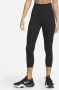 Nike One Korte legging met hoge taille voor dames Zwart - Thumbnail 1