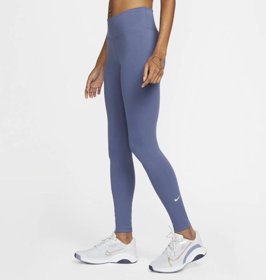 Nike One Legging met halfhoge taille voor dames Blauw