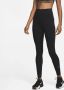 Nike One Legging met hoge taille voor dames Zwart - Thumbnail 1
