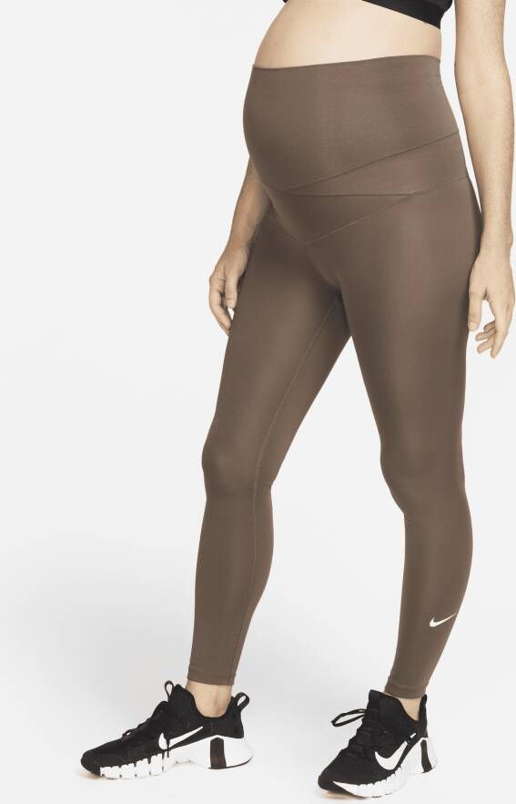 Nike One (M) Legging met hoge taille voor dames (positiekleding) Bruin